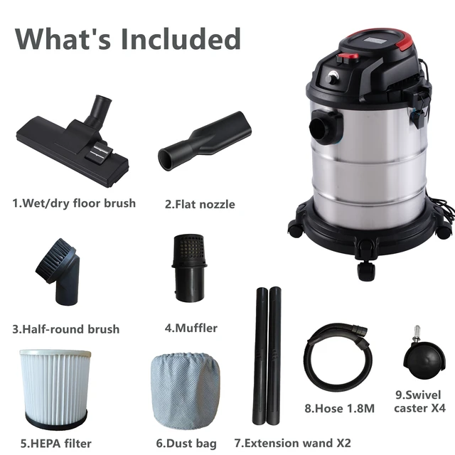 Alt view image 6 of 7 - Wet Dry Vac, 8 Gallon, 6 Peak HP, 3 in 1 Shop Vacuum with Blowing Function, Wet/Dry Vacuum to Clean Floor, Upholstery, Gap, Car, Black