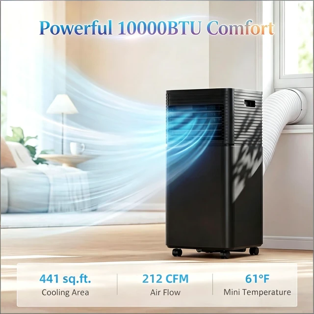 Alt view image 5 of 7 - Modern Air Conditioner,Mobile Air Conditioner with wheels,Home Air Conditioner