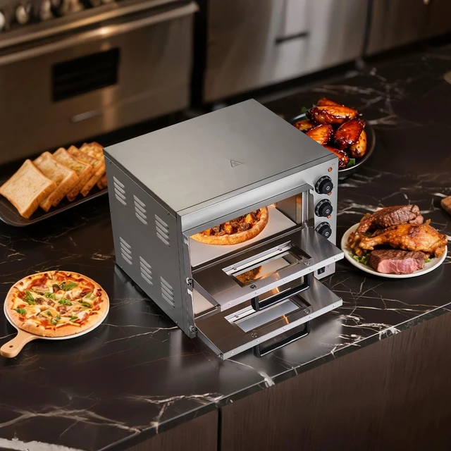 Alt view image 6 of 7 - Commercial Countertop Pizza Oven Electric Pizza Oven for 14" Pizza Indoor