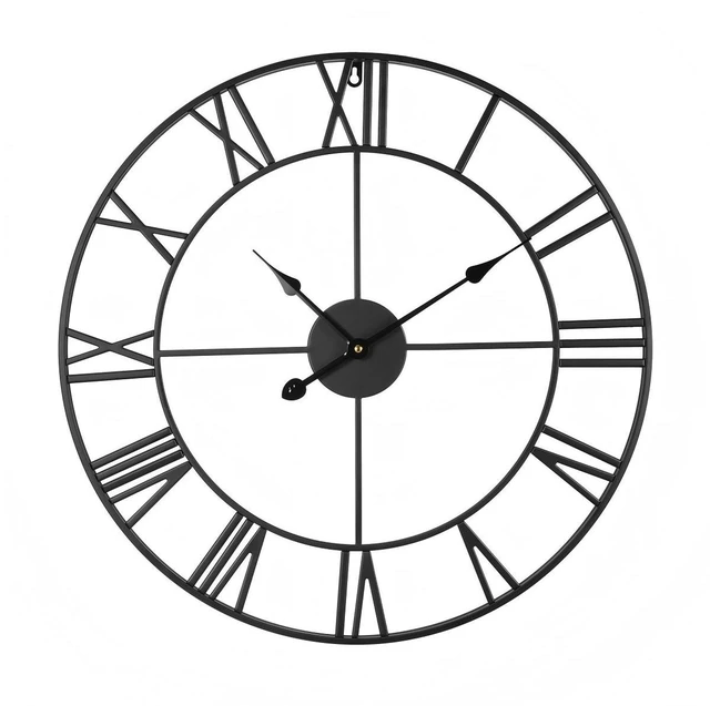 Main image of Wall Clock Alarm Clock 24 in Roman Numerals Battery Operated Silent Clocks for Living Room