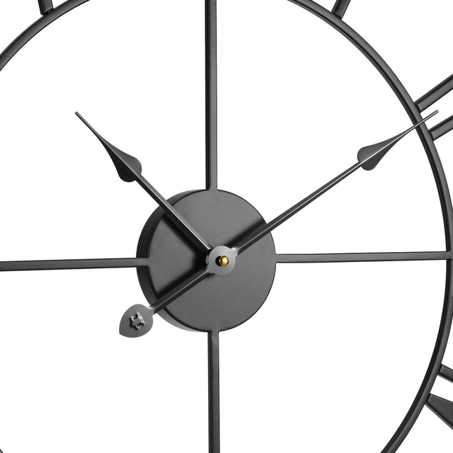 Alt view image 4 of 6 - Wall Clock Alarm Clock 24 in Roman Numerals Battery Operated Silent Clocks for Living Room