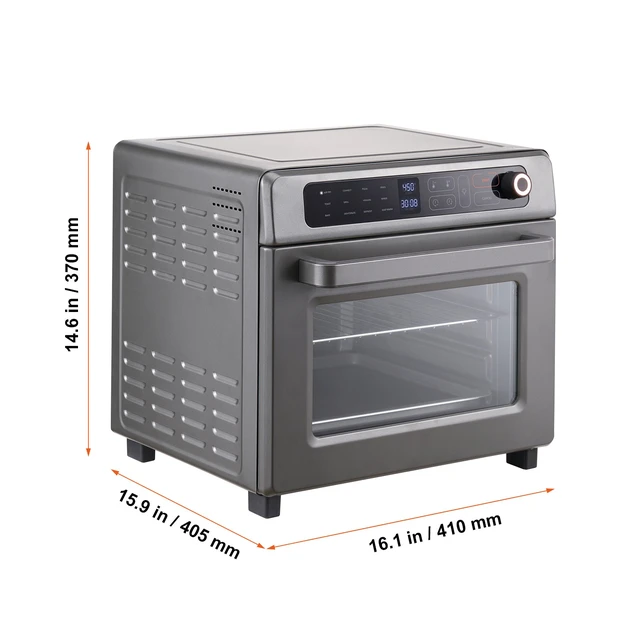 Alt view image 5 of 7 - 12-IN-1 Air Fryer Toaster Oven, 25L Convection Oven, 1700W Stainless Steel Toaster Ovens Countertop Combo with Grill, Pizza Pan, Gloves, 12 Slices Toast, 12-inch Pizza, Home and Commercial Use
