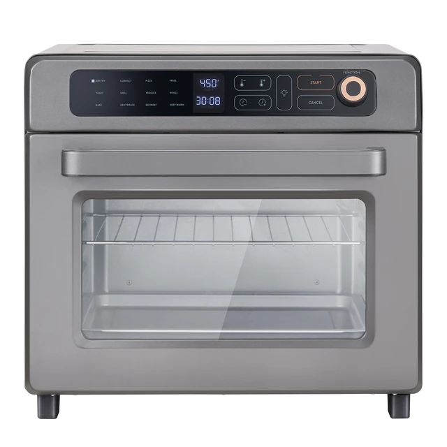 Alt view image 6 of 7 - 12-IN-1 Air Fryer Toaster Oven, 25L Convection Oven, 1700W Stainless Steel Toaster Ovens Countertop Combo with Grill, Pizza Pan, Gloves, 12 Slices Toast, 12-inch Pizza, Home and Commercial Use