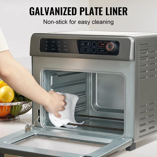 Alt view image 4 of 7 - 12-IN-1 Air Fryer Toaster Oven, 25L Convection Oven, 1700W Stainless Steel Toaster Ovens Countertop Combo with Grill, Pizza Pan, Gloves, 12 Slices Toast, 12-inch Pizza, Home and Commercial Use