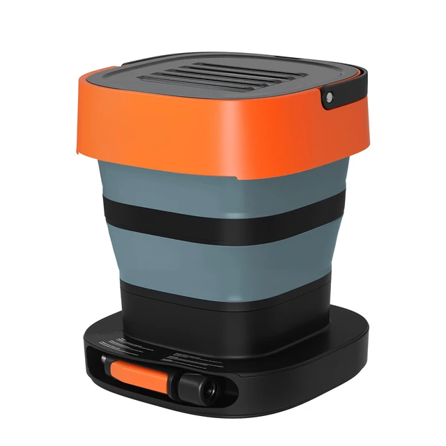 Alt view image 2 of 7 - Portable Cordless Pressure Washer with 2.64 Gal Tank, Foldable Power Washer 109 Max PSI, 3 Nozzles, Magnetic Sponge Brush & Soft Bristle Brush,78.7 in Hose, for Bike Cleaning, Patio, Camping