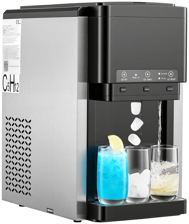 Main image of Water Dispenser with Ice Maker, 3-in-1 Countertop Water Dispenser, 35 LBS/24H, 12 Cubes/7 Min Fast Ice Making with 4 LBS Storage, Bullet/Crushed Ices & Cold-Water, for Home, Kitchen, Party