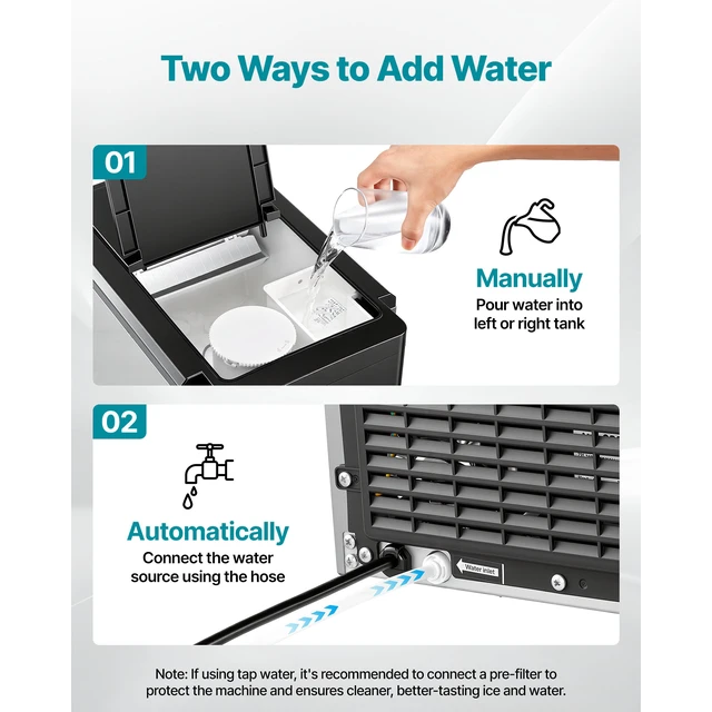 Alt view image 4 of 7 - Water Dispenser with Ice Maker, 3-in-1 Countertop Water Dispenser, 35 LBS/24H, 12 Cubes/7 Min Fast Ice Making with 4 LBS Storage, Bullet/Crushed Ices & Cold-Water, for Home, Kitchen, Party