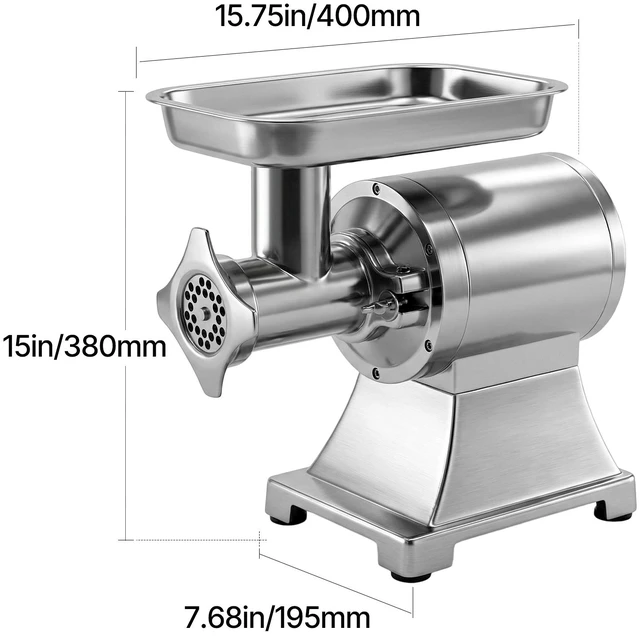 Alt view image 2 of 7 - Commercial Meat Grinder, 9.2 Lbs/Min Capacity, #12 Electric Meat Mincer with 2 Plates, 3 Sausage Stuffing Tubes & Kibbe Kit, 750W/1HP Sausage Maker for Home Kitchens & Restaurants, ETL Listed