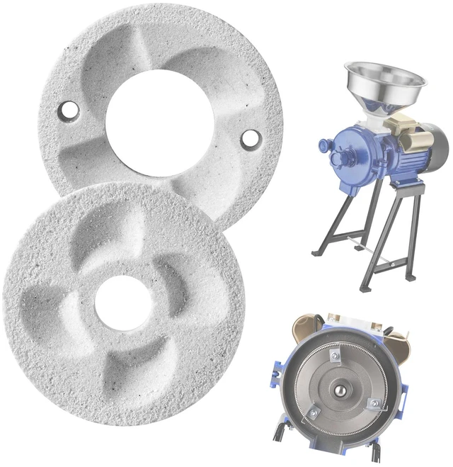 Main image of 2PCS Grinding Sheets for Electric Grain Mill Grinder, Marble Dry & Wet Grinding Discs, Replacement Grinding Plates Compatible with GM-002 Corn Spice Mill Grinder