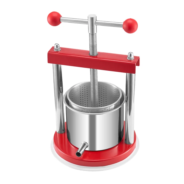 Alt view image 2 of 7 - 0.44 Gal/1.65L Fruit Wine Press, 2 Stainless Steel Barrels, Manual Juice Maker, Cider Apple Grape Tincture Honey Olive Oil Making Press with T-Handle for Outdoor Kitchen Home