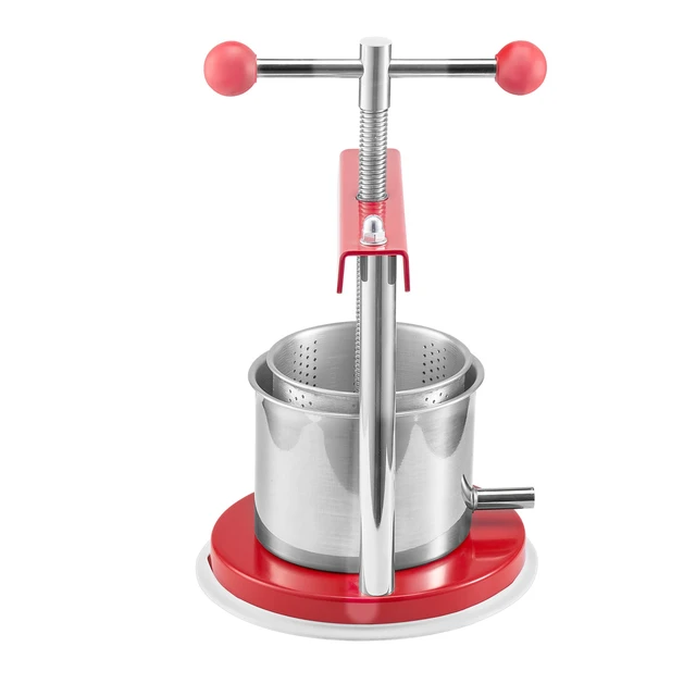 Alt view image 3 of 7 - 0.44 Gal/1.65L Fruit Wine Press, 2 Stainless Steel Barrels, Manual Juice Maker, Cider Apple Grape Tincture Honey Olive Oil Making Press with T-Handle for Outdoor Kitchen Home