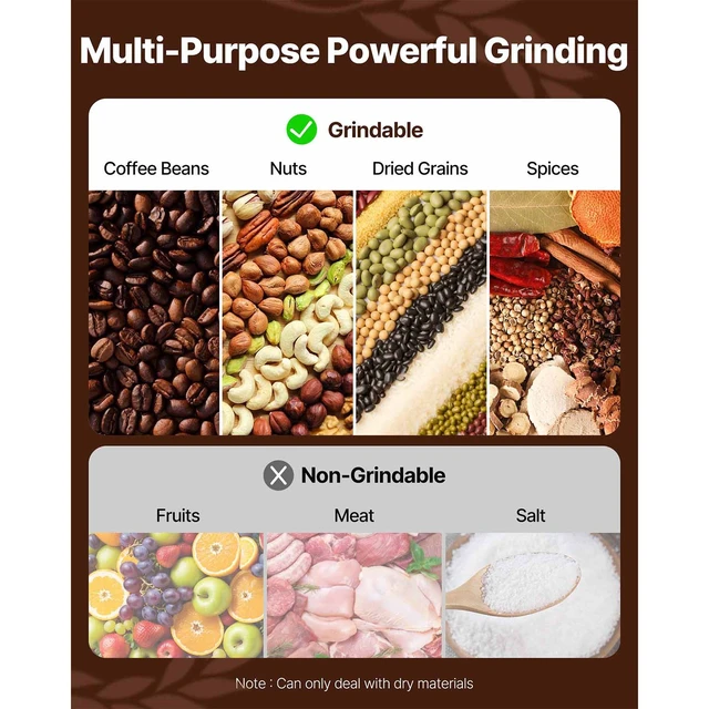 Alt view image 2 of 7 - 750g Electric Grain Mill Grinder, High Speed 2000W Commercial Spice Grinders, Stainless Steel Pulverizer Powder Machine, for Dry Grains Spices Cereals Coffee Corn Pepper, Straight Type