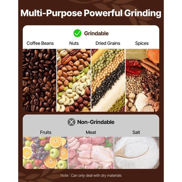 Alt view image 2 of 7 - 550g Electric Grain Mill Grinder, High Speed 2000W Commercial Spice Grinders, Stainless Steel Pulverizer Powder Machine, for Dry Grains Spices Cereals Coffee Corn Pepper, Straight Type