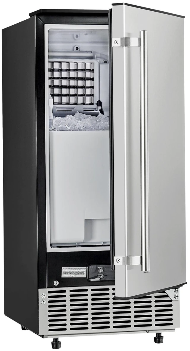 Alt view image 2 of 7 - Undercounter Built-in Ice Maker, 80 Lbs/Day Under Counter Ice Maker Machine with Reversible Door Stainless Steel, Freestanding Ice Maker for Commercial Home Kitchen, Electric Drainage