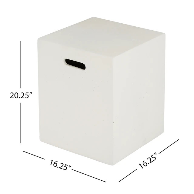 Alt view image 3 of 7 - Outdoor Magnesium Oxide Square Fire Pit, White, 50000 BTU