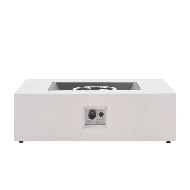 Alt view image 5 of 7 - Outdoor Magnesium Oxide Square Fire Pit, White, 50000 BTU
