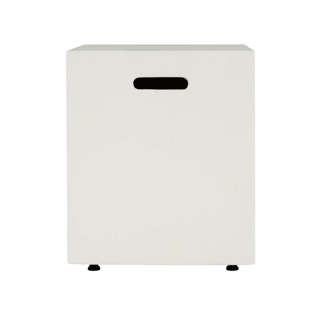 Alt view image 6 of 7 - Outdoor Magnesium Oxide Square Fire Pit, White, 50000 BTU