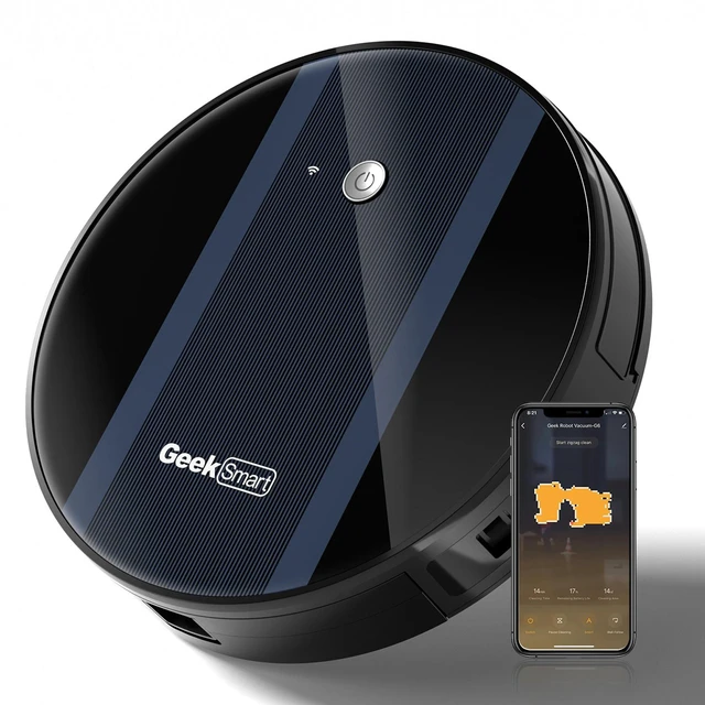 Main image of Geek Smart Robot Vacuum Cleaner G6, Ultra-Thin, 1800Pa Strong Suction, Automatic Self-Charging, Wi-Fi Connectivity, App Control, Custom Cleaning, 100mins Run Time(Ban on Amazon)
