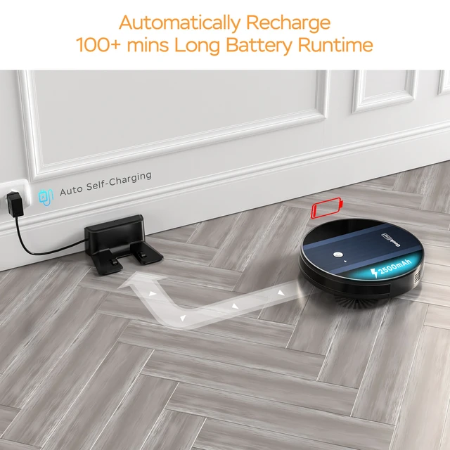 Alt view image 6 of 6 - Geek Smart Robot Vacuum Cleaner G6, Ultra-Thin, 1800Pa Strong Suction, Automatic Self-Charging, Wi-Fi Connectivity, App Control, Custom Cleaning, 100mins Run Time(Ban on Amazon)