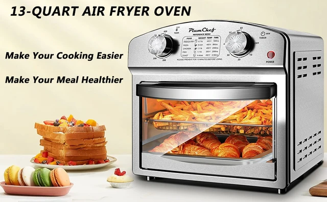 Alt view image 3 of 7 - 12.5 Quart 7-in-1 Convection Toaster Oven, 1500W, Stainless Steel, with 5 Pre-Set Menus Roast, Bake, Grill, Broil, Toast, Dehydrate & Defrost, Silver