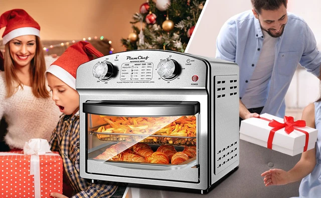 Alt view image 7 of 7 - 12.5 Quart 7-in-1 Convection Toaster Oven, 1500W, Stainless Steel, with 5 Pre-Set Menus Roast, Bake, Grill, Broil, Toast, Dehydrate & Defrost, Silver