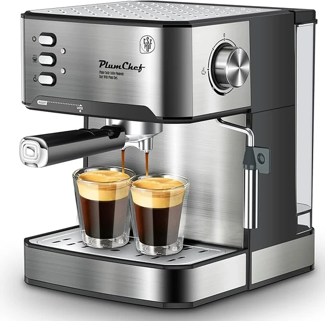 Alt view image 4 of 7 - 20 Bar Professional Espresso Machine with Milk Frother, Single & Double Shot, ESE Pod Compatible, Removable Water Tank for Cappuccino, Latte, & Macchiato Home Barista Edition