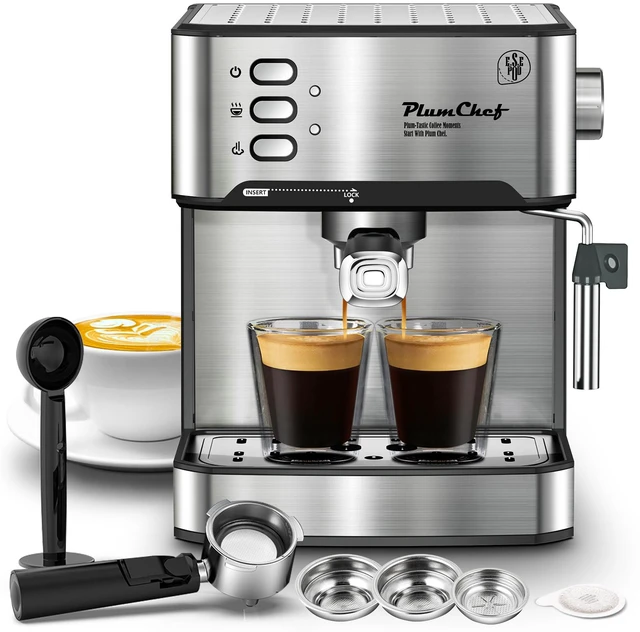 Main image of 20 Bar Professional Espresso Machine with Milk Frother, Single & Double Shot, ESE Pod Compatible, Removable Water Tank for Cappuccino, Latte, & Macchiato Home Barista Edition