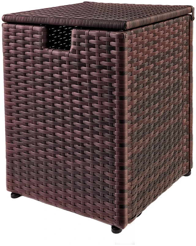 Main image of Woven Rattan Surface Propane Tank Cover - Brown