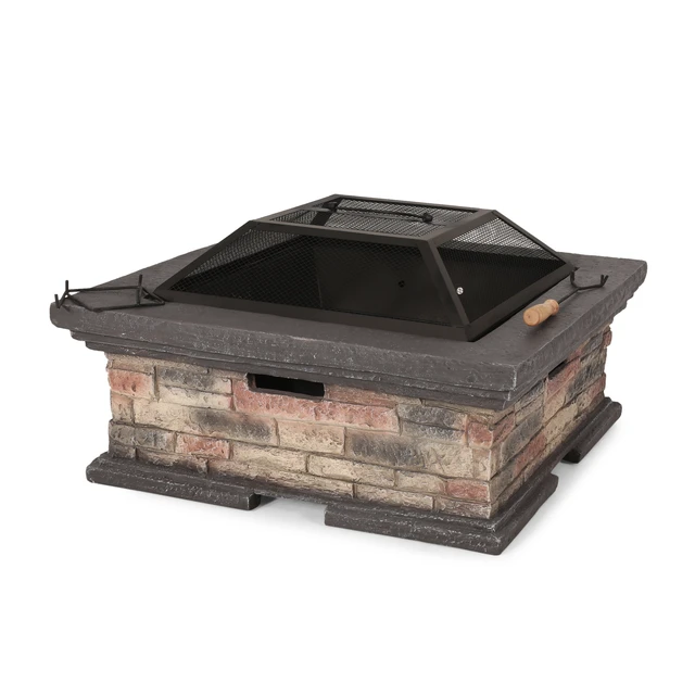Alt view image 7 of 7 - MGO 29" SQUARE WOOD BURNING FIRE PIT