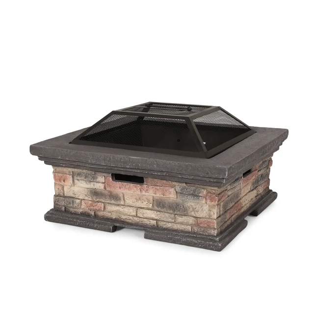 Alt view image 6 of 7 - MGO 29" SQUARE WOOD BURNING FIRE PIT
