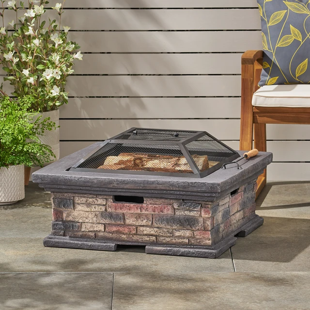 Alt view image 3 of 7 - MGO 29" SQUARE WOOD BURNING FIRE PIT