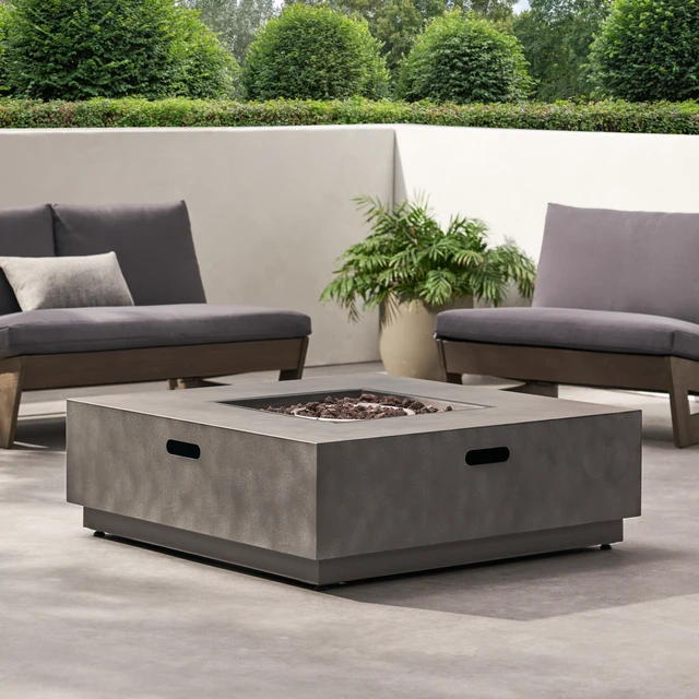 Alt view image 7 of 7 - SQUARE Iron FIRE PIT-50 000 BTU(Tank Cover not Included)