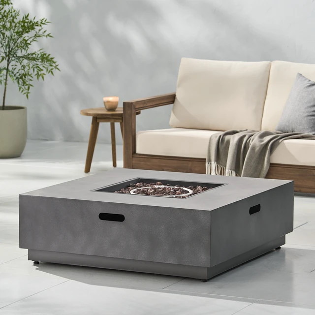 Alt view image 3 of 7 - SQUARE Iron FIRE PIT-50 000 BTU(Tank Cover not Included)