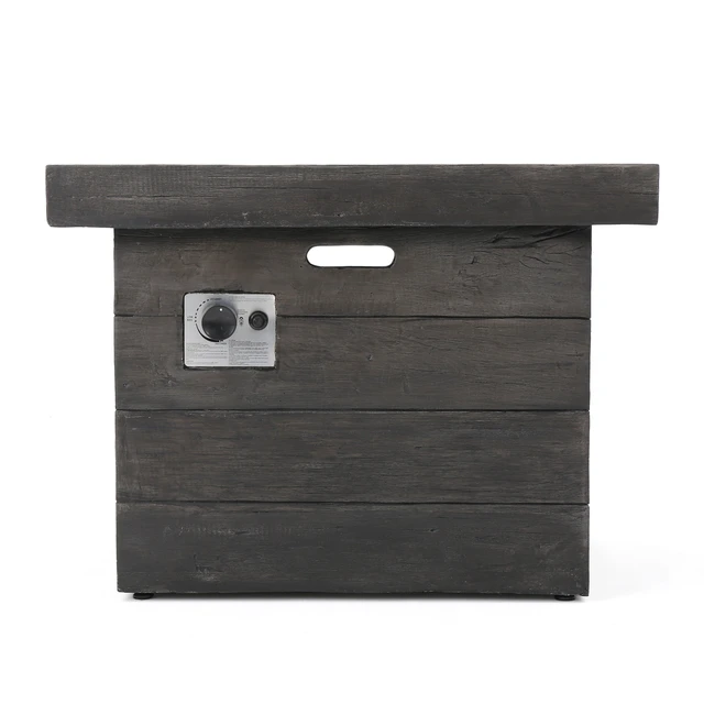 Alt view image 2 of 7 - ANCHORAGE 32'' WOOD SQUARE MGO FIRE PIT GREY - 40,000 BTU