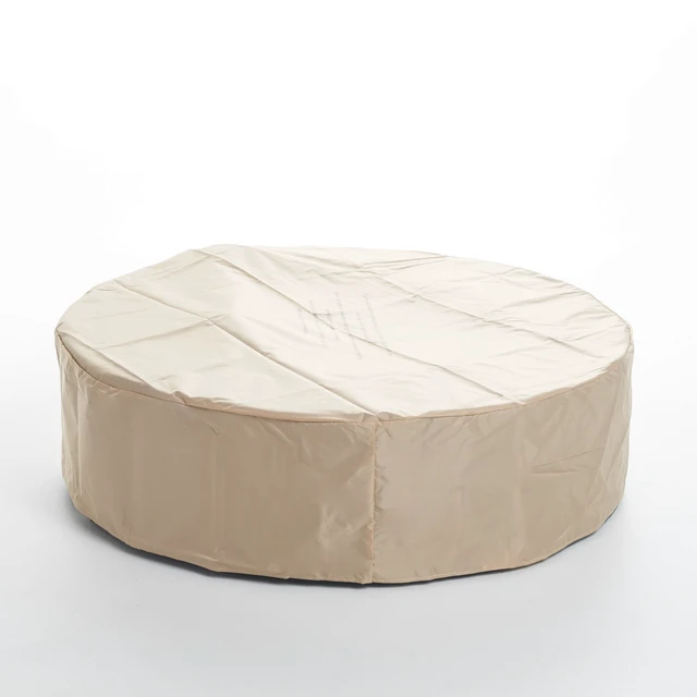Alt view image 6 of 7 - Outdoor 50,000 BTU Round MgO Concrete Propane Fire Pit, Light Grey (Tank Cover not Included)
