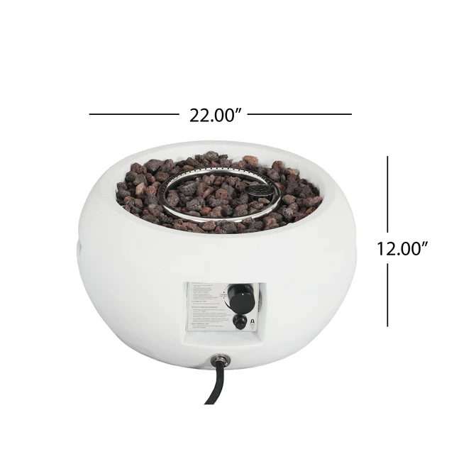 Alt view image 3 of 7 - Patio MGO Propane Fire Pit, 40, 000BTU, White (Tank Cover Not Provided)