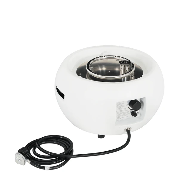 Alt view image 6 of 7 - Patio MGO Propane Fire Pit, 40, 000BTU, White (Tank Cover Not Provided)