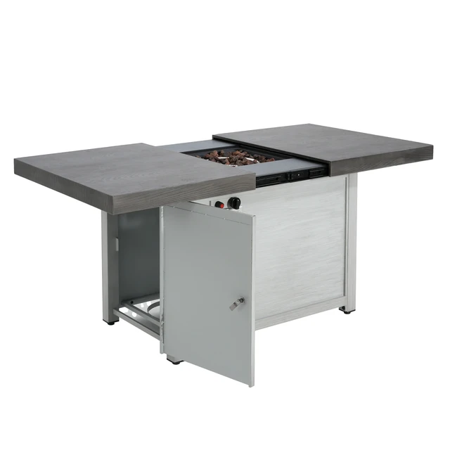 Alt view image 2 of 6 - Extendable Rectangle Aluminum Alloy Fire Pit Table, 50,000BTU