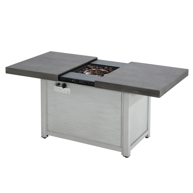 Alt view image 4 of 6 - Extendable Rectangle Aluminum Alloy Fire Pit Table, 50,000BTU