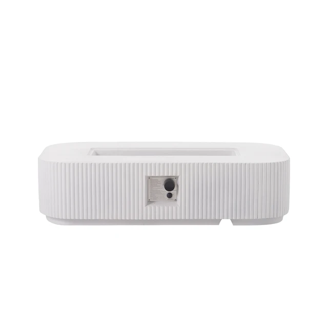 Alt view image 5 of 7 - Outdoor 48.2" Rectangular MgO Fire Pit White - 50,000 BTU (Tank Cover not Included)