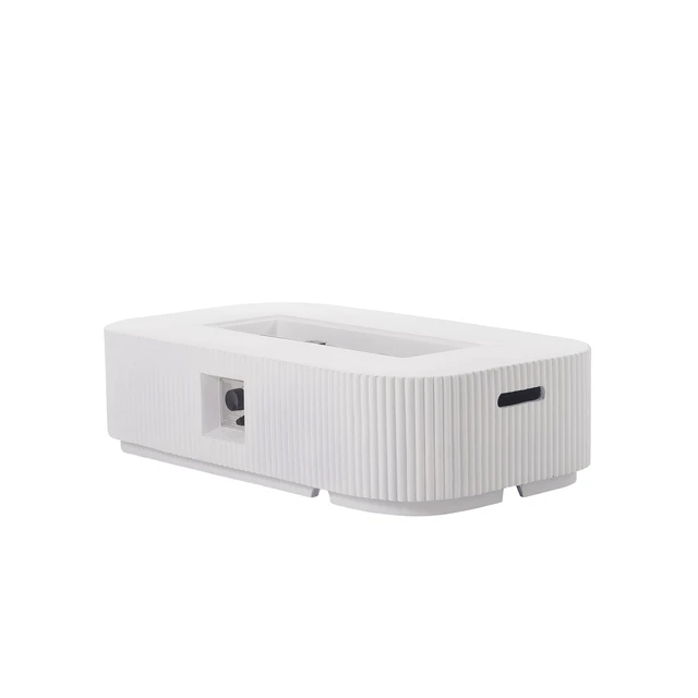 Alt view image 3 of 7 - Outdoor 48.2" Rectangular MgO Fire Pit White - 50,000 BTU (Tank Cover not Included)