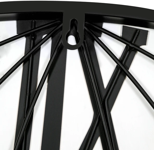 Alt view image 7 of 7 - 36 Inch Large Black Metal Wall Clock, Modern Silent World Map Wall Clock with Gold Pointers, Decorative for Living Room, Entryway, Dinning Room, Bedroom