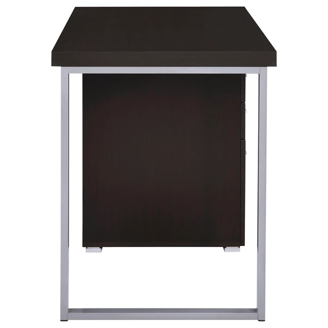 Alt view image 4 of 7 - Cappuccino 3-drawer Reversible Office Desk