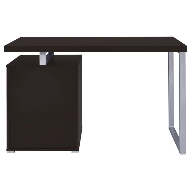 Alt view image 7 of 7 - Cappuccino 3-drawer Reversible Office Desk