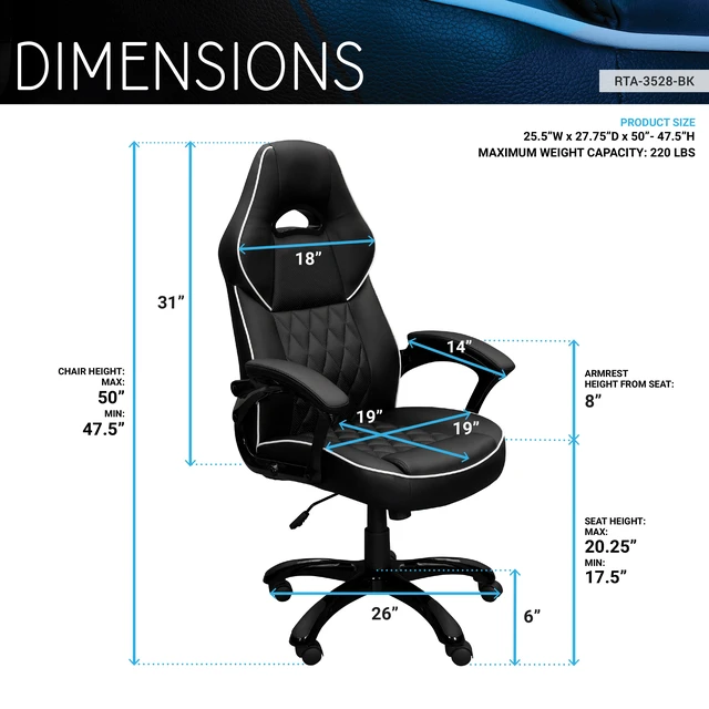 Alt view image 4 of 7 - High Back Executive Sport Race Office Chair, Black