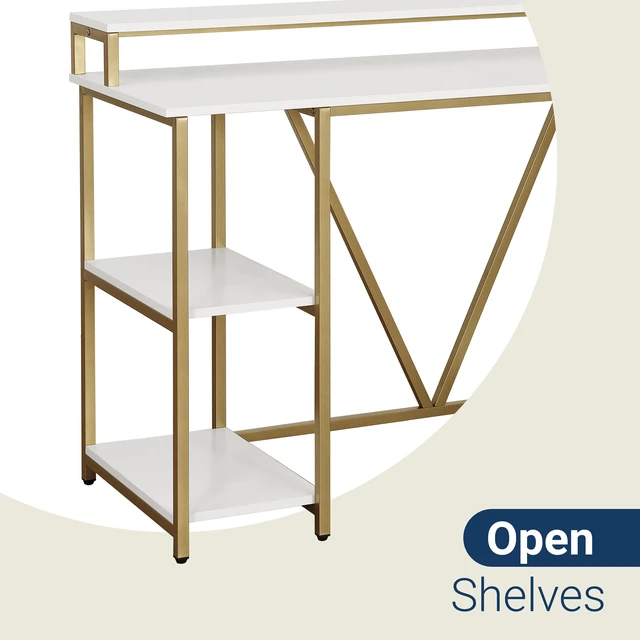 Alt view image 4 of 7 - Industrial Writing Desk, Gold