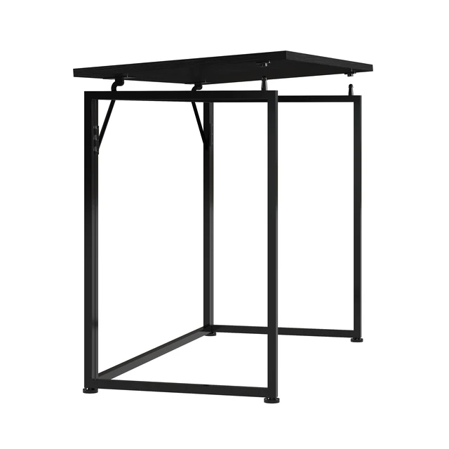 Alt view image 7 of 7 - Space Saving Folding Desk - Black