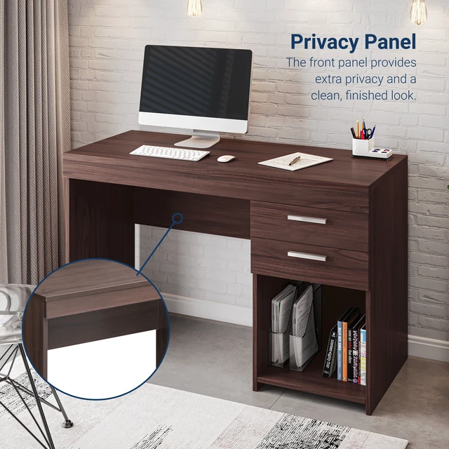 Alt view image 5 of 7 - Home Office Workstation with Storage, Espresso