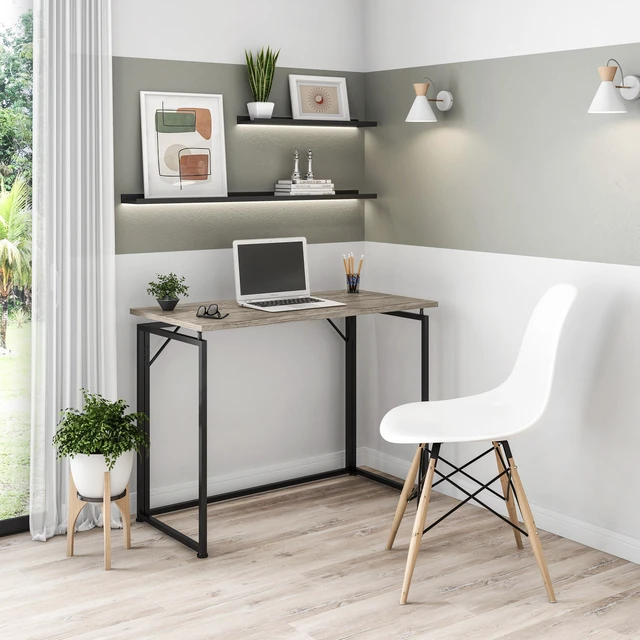 Main image of Space Saving Folding Desk - Grey