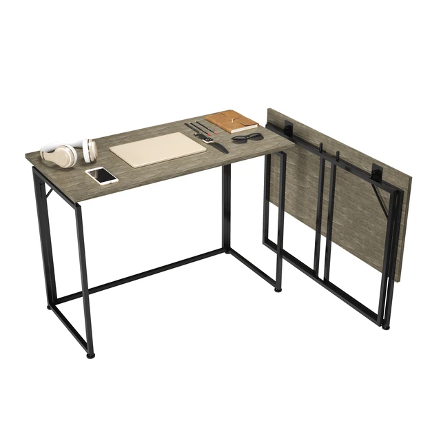 Alt view image 2 of 7 - Space Saving Folding Desk - Grey